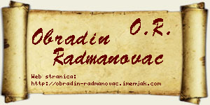 Obradin Radmanovac vizit kartica
